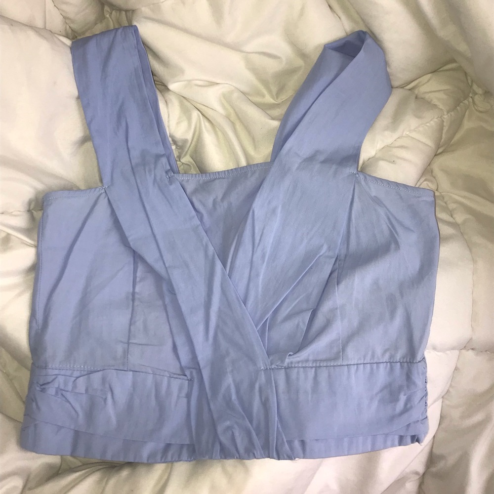 Zara light blue crop top